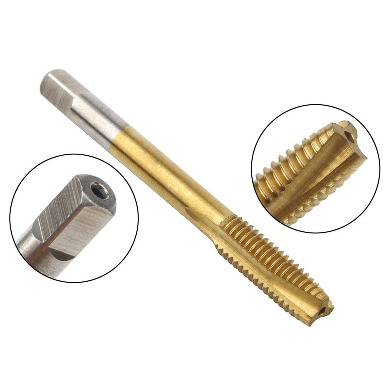 Ellbest 5Pcs Metric Tap M3-M8 Ti-Coated Straight Flute Thread Tap Mini Machine Screw Drill Tap for Threading Machine Electric Drill DIY - Image 4